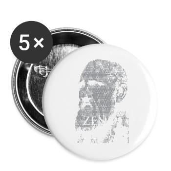 Portrait de pixels de Zeno - Lot de 5 grands badges (56 mm) - blanc - Devant