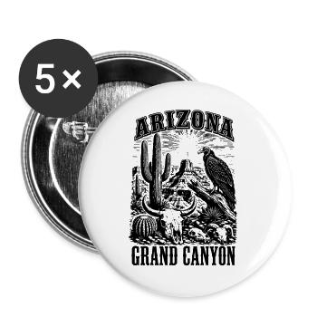 Arizona Grand Canyon Wüstensilhouette - Buttons groß 56 mm (5er Pack) - Weiß - Vorne