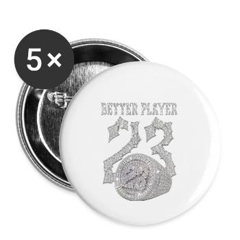 Better Player Diamant Logo - Buttons groß 56 mm (5er Pack) - Weiß - Vorne