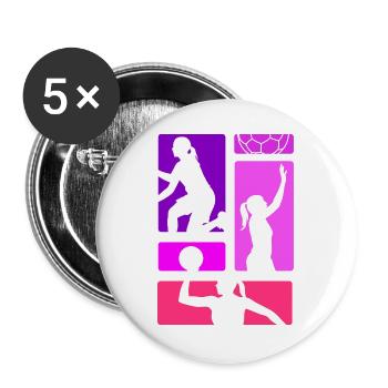 Handball Joueur de handball Entraîneur de handball Don de fan - Lot de 5 grands badges (56 mm) - blanc - Devant