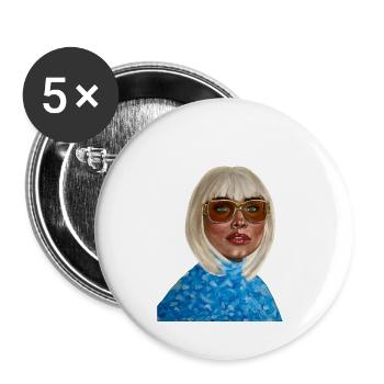 Von der Königin zur Prinzessin - Buttons groß 56 mm (5er Pack) - Weiß - Vorne