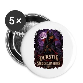 Bluthund - Buttons groß 56 mm (5er Pack) - Weiß - Vorne