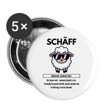 Schäff - Buttons groß 56 mm (5er Pack) - Weiß - Vorne