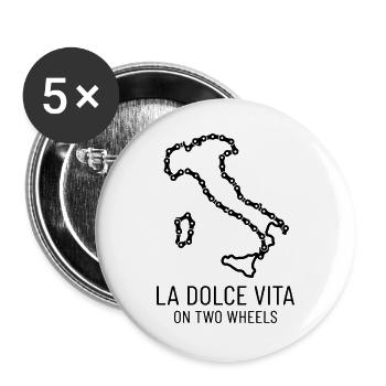 Italy Cycling Dolce Vita Shirt - Buttons large 2.2''/56 mm (5-pack) - white - Front