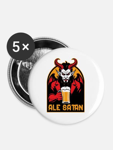Ale Satan - Buttons groß 56 mm (5er Pack) - Weiß