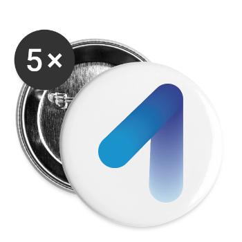 Abstract 1, modern & digital - Buttons large 2.2''/56 mm (5-pack) - white - Front