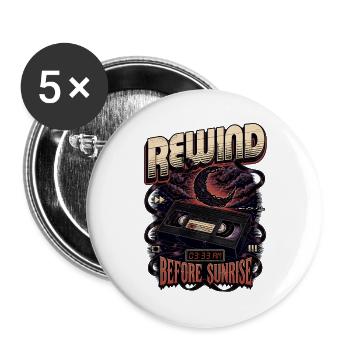 Rewind Before Sunrise Cassette - Buttons large 2.2''/56 mm (5-pack) - white - Front