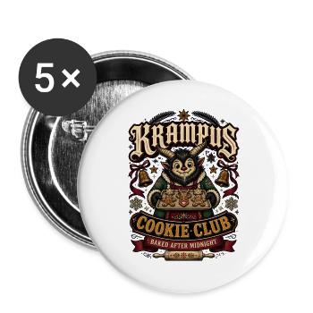 Krampus Cookie Club Baked After Midnight - Buttons large 2.2''/56 mm (5-pack) - white - Front