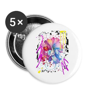 Pisces Woman – Astrology Gift - Buttons large 2.2''/56 mm (5-pack) - white - Front