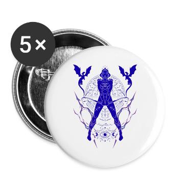 Schütze-Frau – Astrologiegeschenk - Buttons groß 56 mm (5er Pack) - Weiß - Vorne