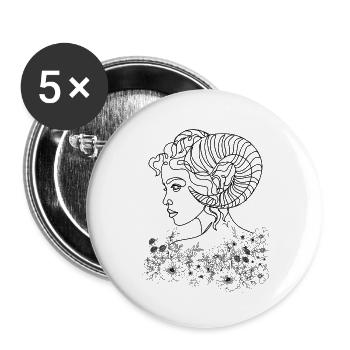 Aries Woman – Astrology Gift - Buttons large 2.2''/56 mm (5-pack) - white - Front