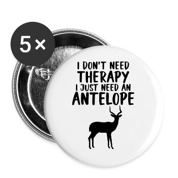 Antelope Saying Safari - Buttons large 2.2''/56 mm (5-pack) - white - Front