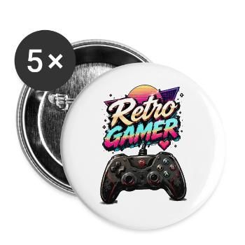 Retro Gamer Neon Controller - Buttons large 2.2''/56 mm (5-pack) - white - Front
