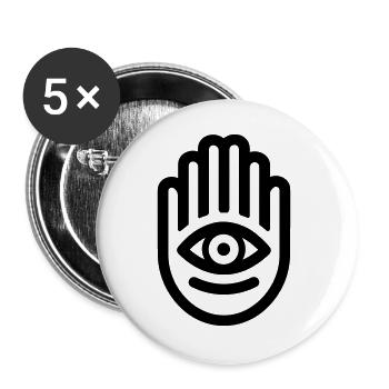 hand of Fatma Hamsa - Buttons large 2.2''/56 mm (5-pack) - white - Front