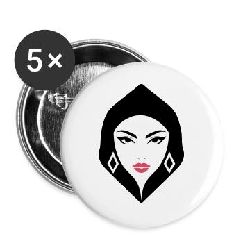 BW Woman Geometric Beauty That Commands Attention - Buttons large 2.2''/56 mm (5-pack) - white - Front