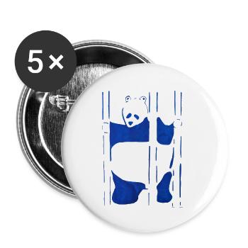Watercolor Panda, Hand Drawn, No AI - Buttons large 2.2''/56 mm (5-pack) - white - Front