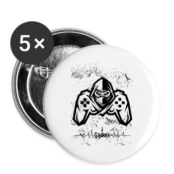 Gamer Controller – Geek Gift - Buttons large 2.2''/56 mm (5-pack) - white - Front