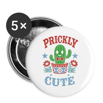 Prickly but Cute Cactus - Buttons large 2.2''/56 mm (5-pack) - white - Front