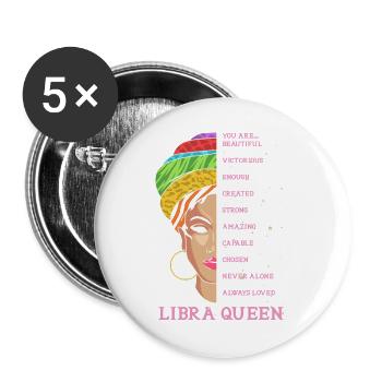 Zodiac sign Libra - Buttons large 2.2''/56 mm (5-pack) - white - Front