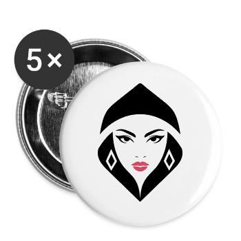 Cobra Queen – powerful, feminine, and commanding - Buttons large 2.2''/56 mm (5-pack) - white - Front