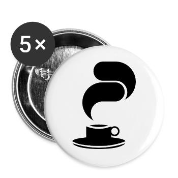 Black Coffee Mug – Minimalist Illustration - Buttons large 2.2''/56 mm (5-pack) - white - Front