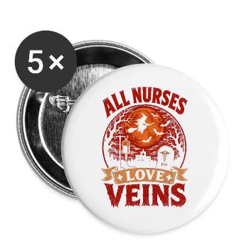 Nurse Nurse Halloween - Buttons large 2.2''/56 mm (5-pack) - white - Front