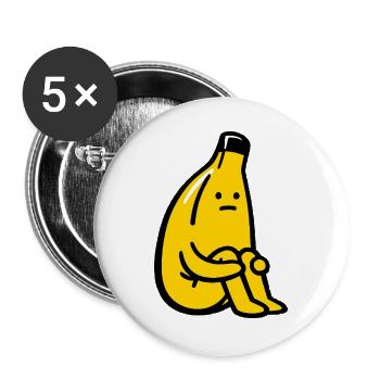 Banana Lover Humor Fruit - Buttons large 2.2''/56 mm (5-pack) - white - Front