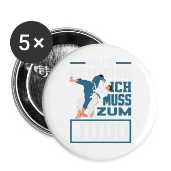 Aus Dem Weg Ich Muss Zum Judo Training - Buttons groß 56 mm (5er Pack) - Weiß - Vorne