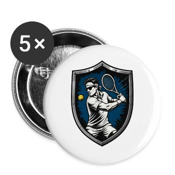Tennis Coat of Arms - Buttons large 2.2''/56 mm (5-pack) - white - Front