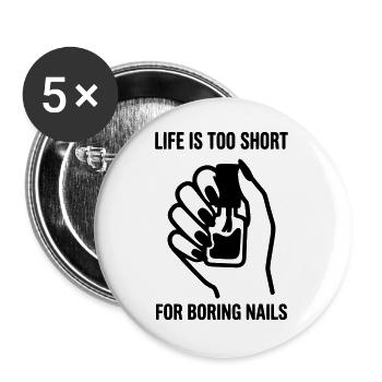 Fingernails Nail Nail Design - Buttons large 2.2''/56 mm (5-pack) - white - Front