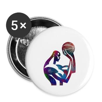 Basketball player in Colorful Abstraction - Buttons large 2.2''/56 mm (5-pack) - white - Front