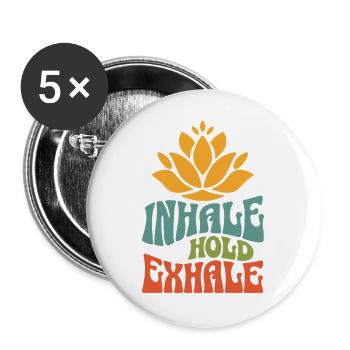 Namaste Lotus Flower Boho Vintage Yoga Meditation - Buttons large 2.2''/56 mm (5-pack) - white - Front