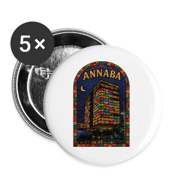 Annaba Nocturne en Mosaïque - Lot de 5 grands badges (56 mm) - blanc - Devant