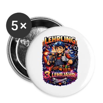3. Lehrjahr - Ich kann es. - Buttons groß 56 mm (5er Pack) - Weiß - Vorne
