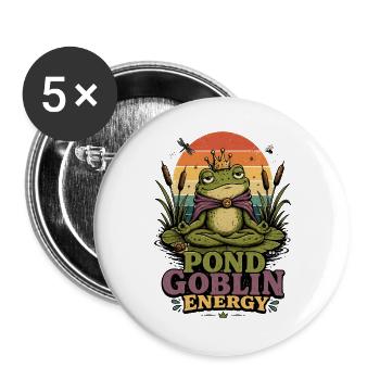 Yoga Grenouille Méditation Yoga Grenouille Pilates Grenouille - Lot de 5 grands badges (56 mm) - blanc - Devant