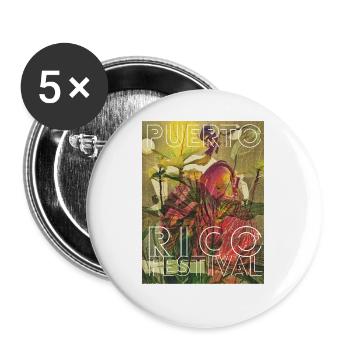 Puerto Rico Festival Retro Tropical Print - Buttons large 2.2''/56 mm (5-pack) - white - Front