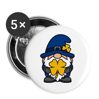 Colorful Lucky Dwarf with Shamrock - Buttons large 2.2''/56 mm (5-pack) - white - Front