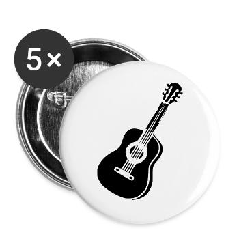 Gitarre Geschenk Gitarrist Musiker Geschenkidee - Buttons groß 56 mm (5er Pack) - Weiß - Vorne