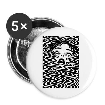 Dissolved – Egodeath – Psychedelische Illustration - Buttons groß 56 mm (5er Pack) - Weiß - Vorne