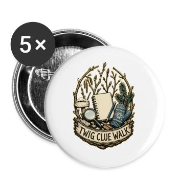 TWIG CLUE WALK - Buttons groß 56 mm (5er Pack) - Weiß - Vorne
