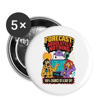 Weather forecast: Absolutely nothing - Buttons large 2.2''/56 mm (5-pack) - white - Front