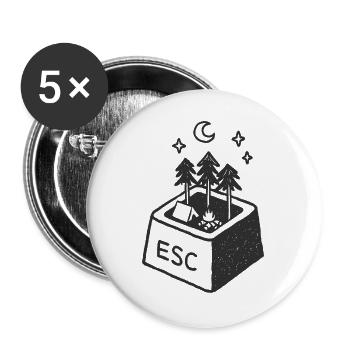  ESC-ape to the wild - Buttons groß 56 mm (5er Pack) - Weiß - Vorne