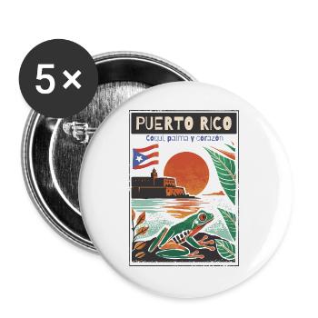 Puerto Rico - Buttons groß 56 mm (5er Pack) - Weiß - Vorne