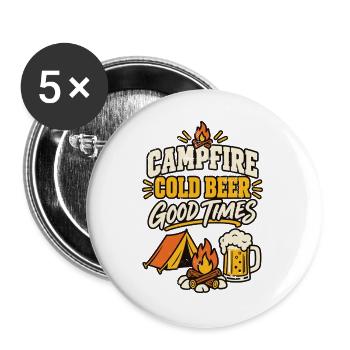 Bierliebhaber Bierkrug Bier Fan Geschenk - Buttons groß 56 mm (5er Pack) - Weiß - Vorne
