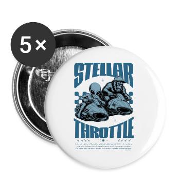 Bigfoot Alien Stellar Throttle Design - Buttons groß 56 mm (5er Pack) - Weiß - Vorne