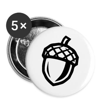 Eichel Symbol - Buttons groß 56 mm (5er Pack) - Weiß - Vorne