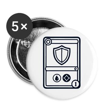 TCG Schild Sammelkarte Logo - Buttons groß 56 mm (5er Pack) - Weiß - Vorne