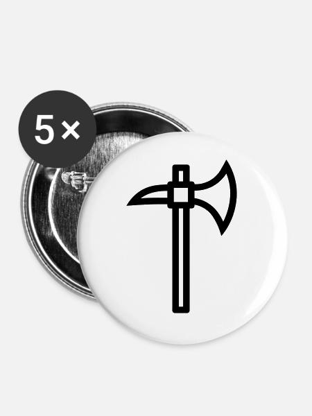 Axt - Buttons groß 56 mm (5er Pack) - Weiß