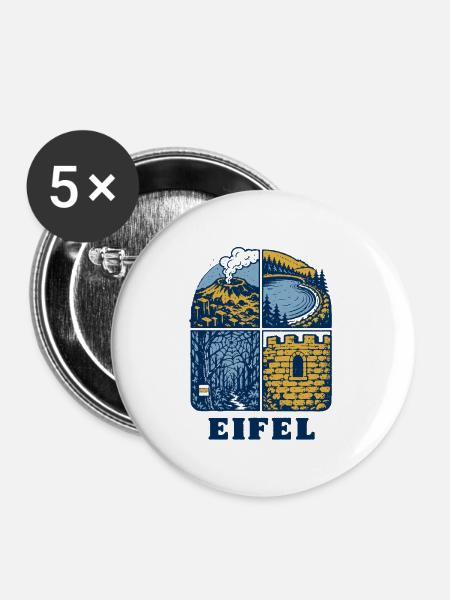 Eifel Motiv - Buttons groß 56 mm (5er Pack) - Weiß