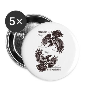 Merchandise der Norwegian Open WCS 2025 - Buttons groß 56 mm (5er Pack) - Weiß - Vorne